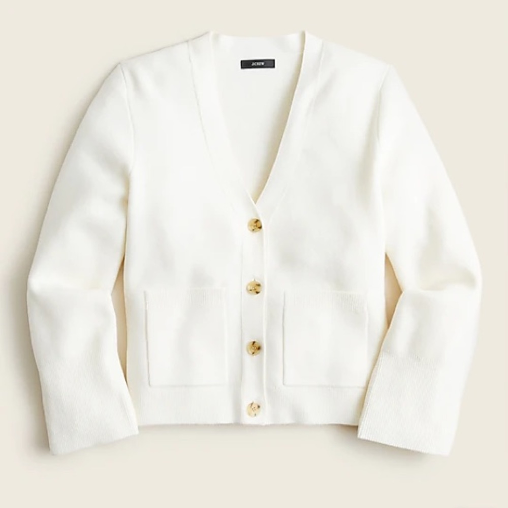 cinched-waist cropped cardigan sweater